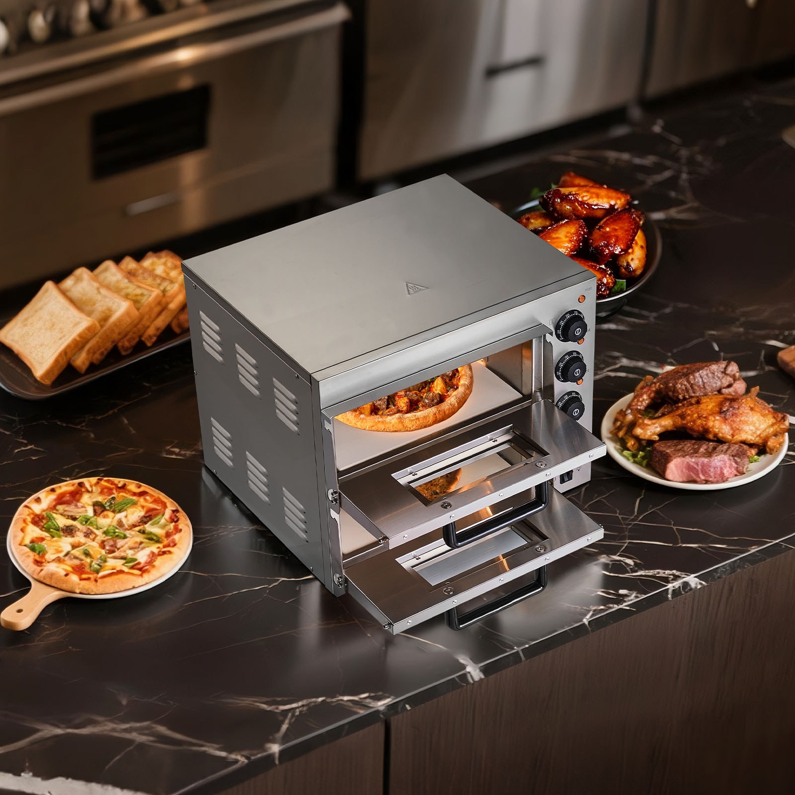 Professional Electric Countertop Pizza Oven For Commercial Use_voghion.com
